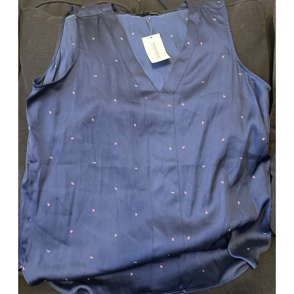 Banana Republic Blue Blouse With Pink Logos